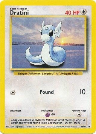 Dratini 26/102 Uncommon Base Set Unlimited Pokemon Card