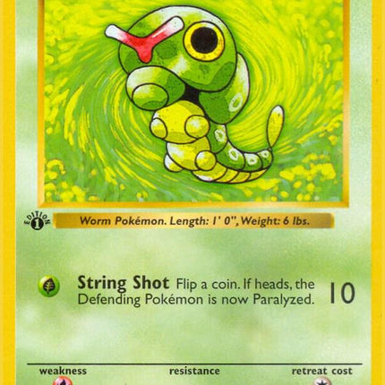 Caterpie 45/102 Common Base Set 1st Edition Pokemon Card