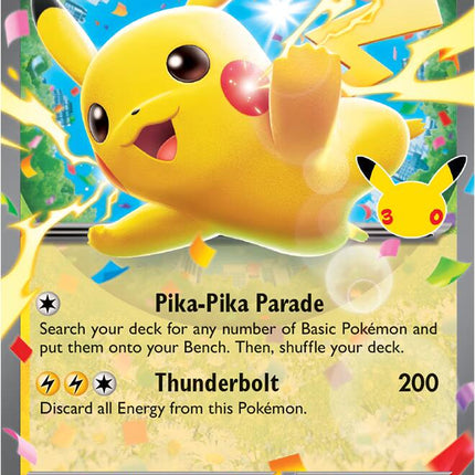 Pikachu ex 053/128 Day Double Rare 30th Celebration Pokemon Card