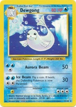 Dewgong 25/102 Uncommon Base Set Unlimited Pokemon Card