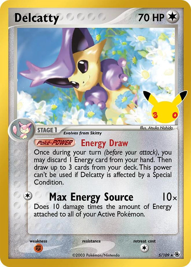 Delcatty 5/109 30th Anniversary Classic Collection Holo 30th Celebration Pokemon Card