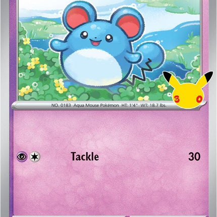 Marill 067/128 Anniversary Holo 30th Celebration Pokemon Card