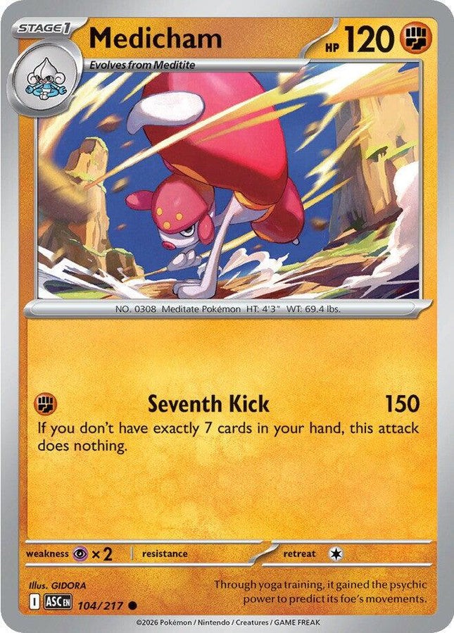 Medicham 104/217 Non-Holo Ascended Heroes Pokemon Card