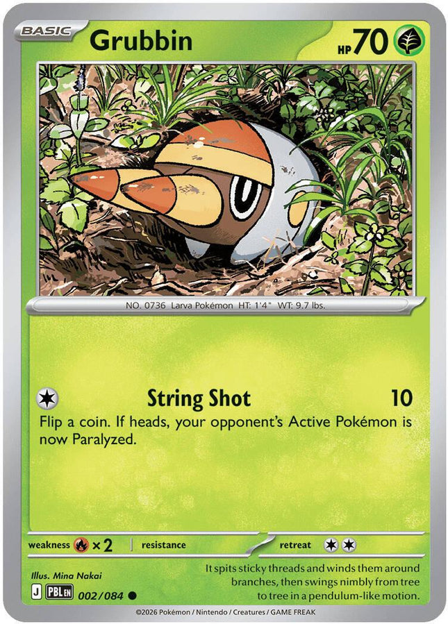 Grubbin 002/084 Reverse Holo Pitch Black Pokemon Card