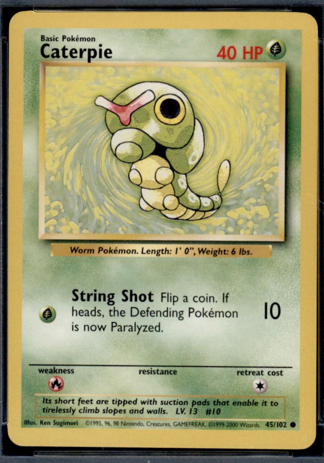 Caterpie 45/102 Common Base Set 4th Print 1999–2000 Pokemon Card