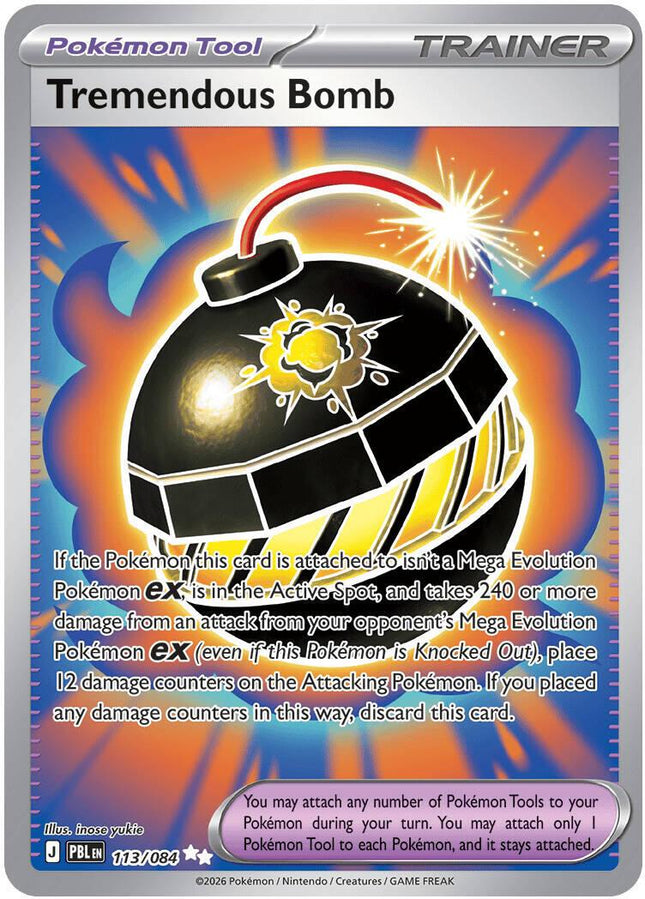 Tremendous Bomb 113/084 Ultra Rare Pitch Black Pokemon Card