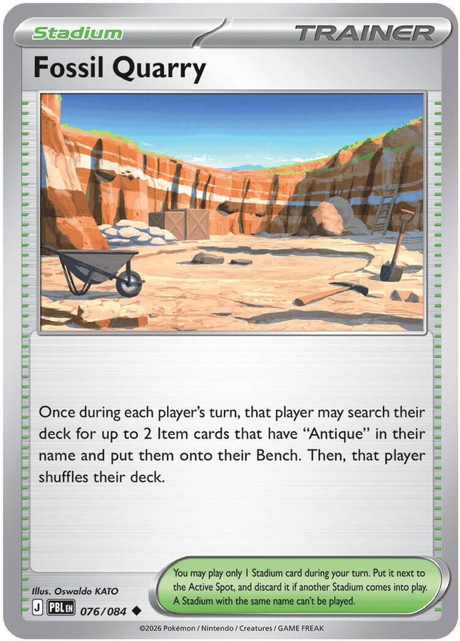 Fossil Quarry 076/084 Reverse Holo Pitch Black Pokemon Card