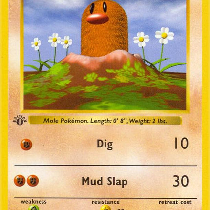 Diglett 47/102 Common Base Set 1st Edition Pokemon Card