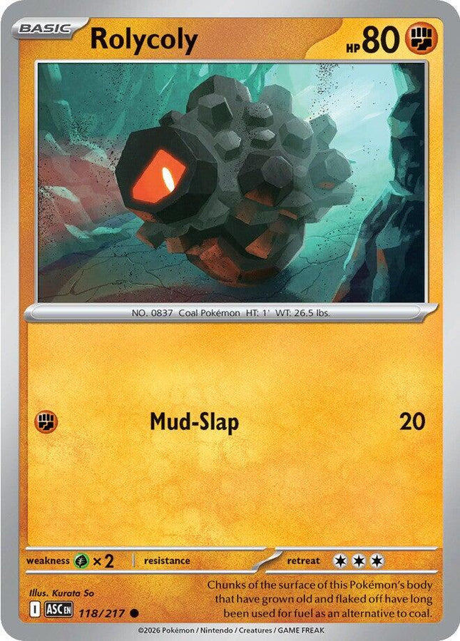 Rolycoly 118/217 Energy Pattern Reverse Holo Ascended Heroes Pokemon Card
