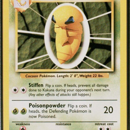 Kakuna 33/102 Uncommon Base Set 4th Print 1999–2000 Pokemon Card