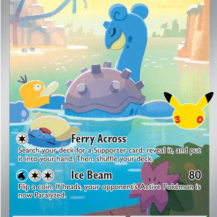Lapras 131/128 Illustration Rare 30th Celebration Pokemon Card