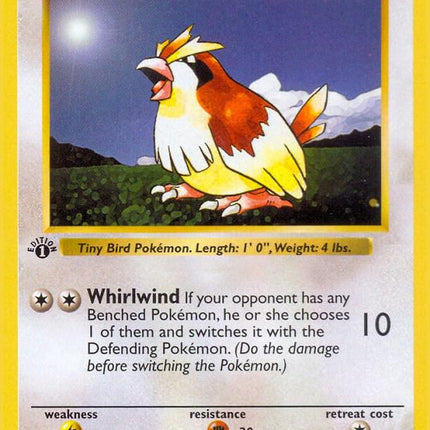 Pidgey 57/102 Common Base Set 1st Edition Pokemon Card