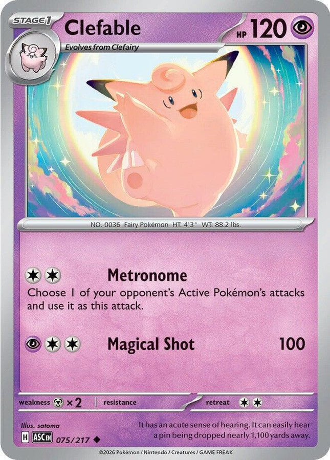 Clefable 075/217 Non-Holo Ascended Heroes Pokemon Card