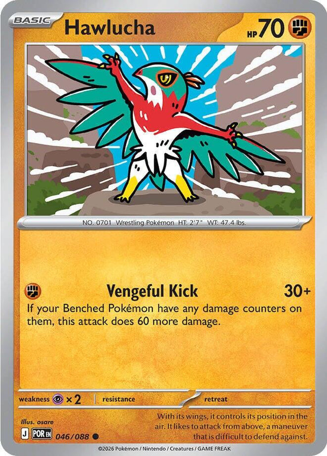 Hawlucha 046/088 Reverse Holo Perfect Order Pokemon Card