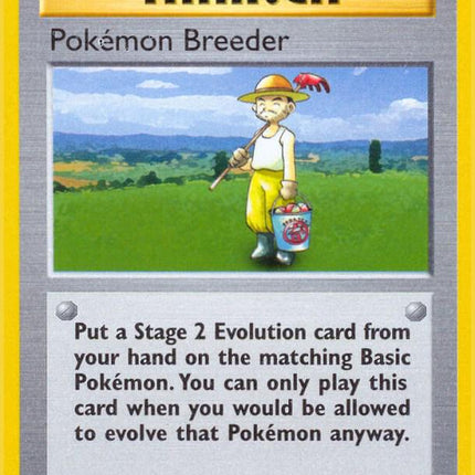 Pokémon Breeder 76/102 Rare Base Set 1st Edition Pokemon Card