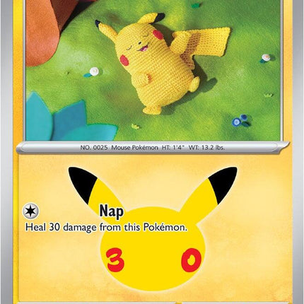 Pikachu 027/128 Pikachu 05/30 Anniversary Holo 30th Celebration Pokemon Card
