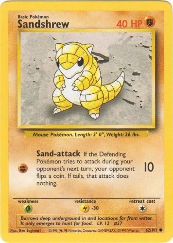 Sandshrew 62/102 Common Base Set Unlimited Pokemon Card