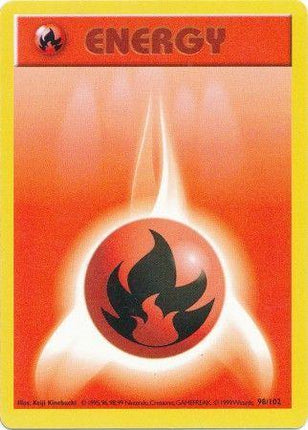 Fire Energy 98/102 Energy Base Set Shadowless Pokemon Card