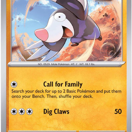 Drilbur 046/084 Reverse Holo Pitch Black Pokemon Card