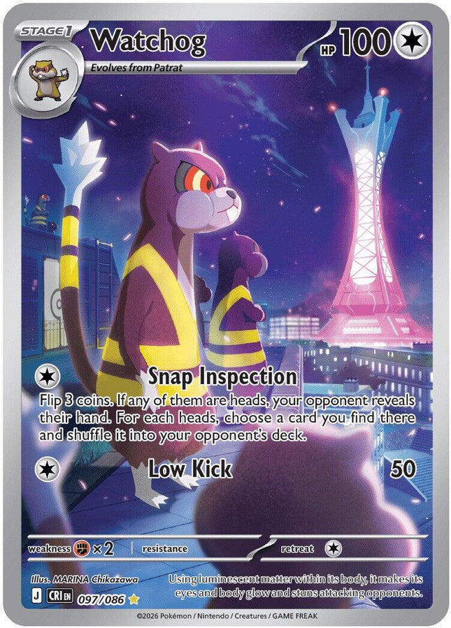 Watchog 097/086 Illustration Rare Chaos Rising Pokemon Card