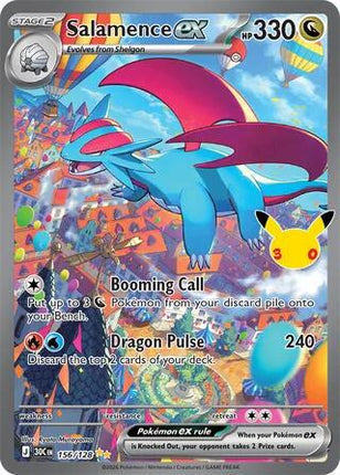 Salamence ex 156/128 Special Illustration Rare 30th Celebration Pokemon Card