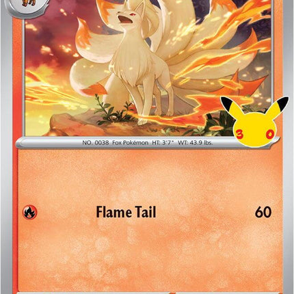 Ninetales 010/128 Anniversary Holo 30th Celebration Pokemon Card