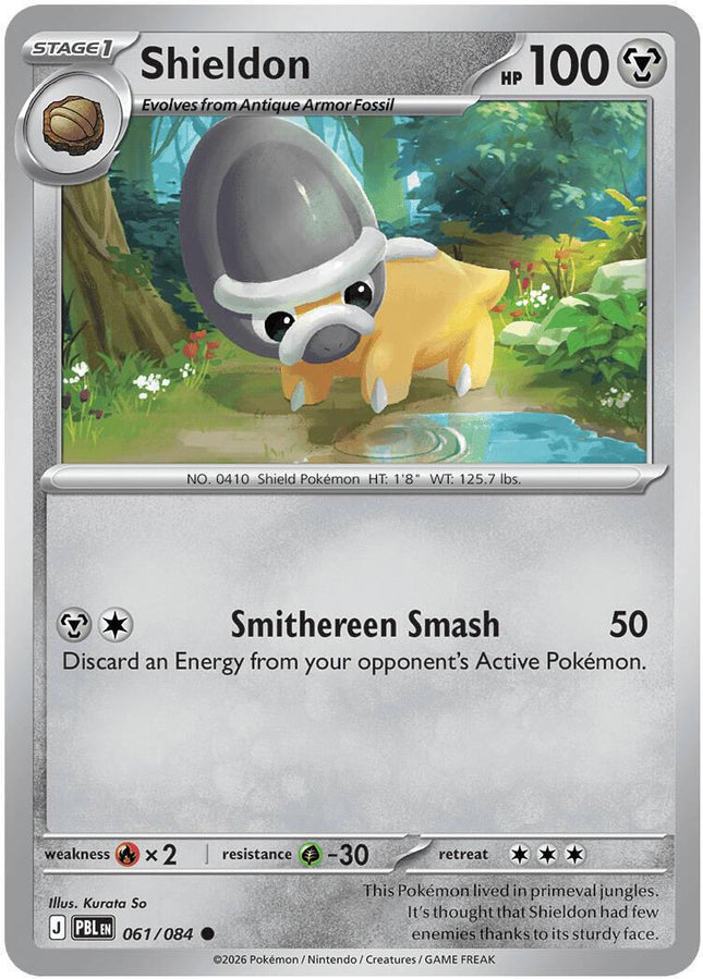 Shieldon 061/084 Reverse Holo Pitch Black Pokemon Card