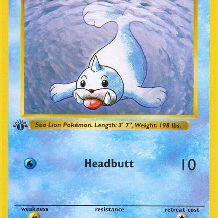 Seel 41/102 Uncommon Base Set 1st Edition Pokemon Card
