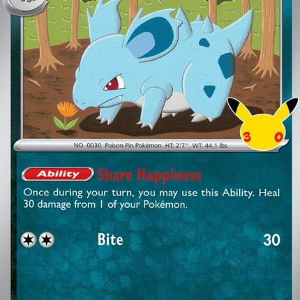 Nidorina 088/128 Anniversary Holo 30th Celebration Pokemon Card