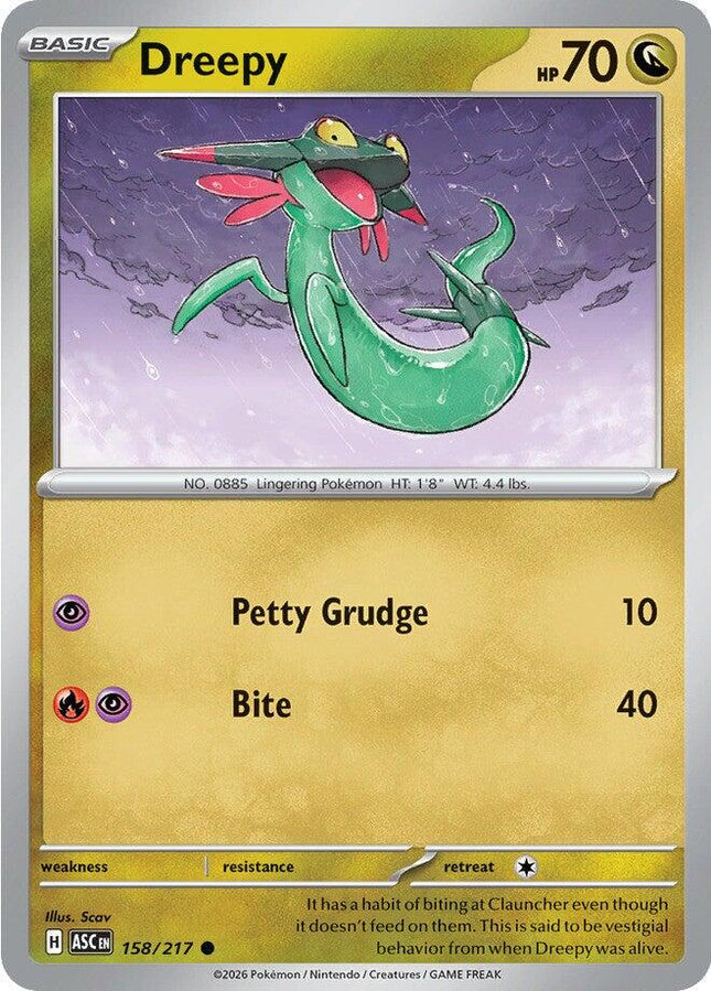 Dreepy 158/217 Energy Pattern Reverse Holo Ascended Heroes Pokemon Card