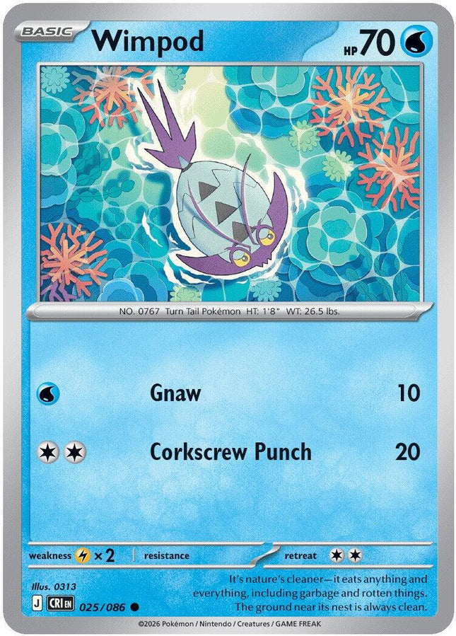 Wimpod 025/086 Reverse Holo Chaos Rising Pokemon Card