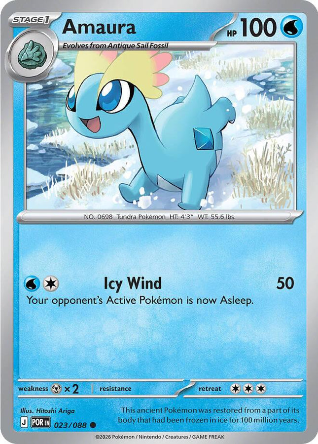 Amaura 023/088 Reverse Holo Perfect Order Pokemon Card