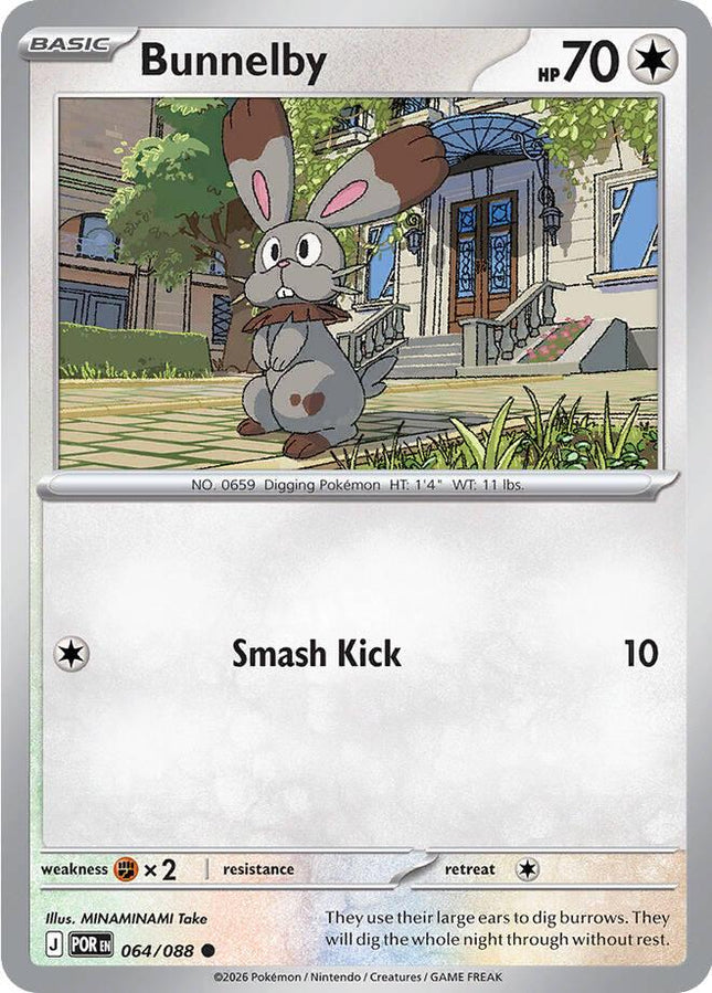 Bunnelby 064/088 Reverse Holo Perfect Order Pokemon Card