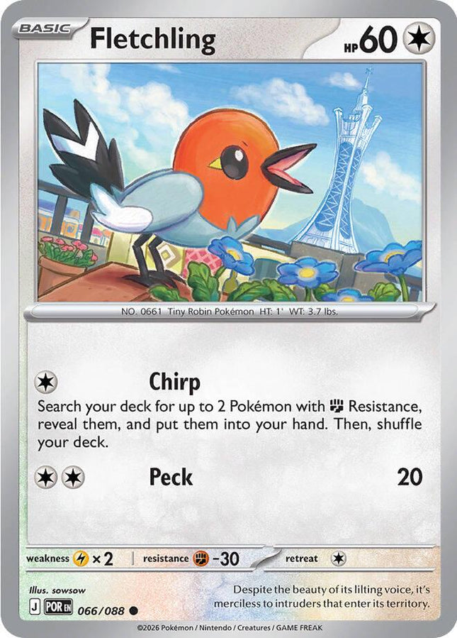 Fletchling 066/088 Reverse Holo Perfect Order Pokemon Card