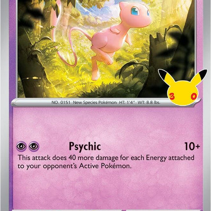 Mew 065/128 Anniversary Holo 30th Celebration Pokemon Card
