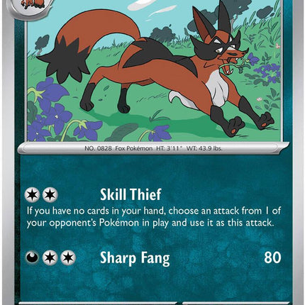 Thievul 054/084 Reverse Holo Pitch Black Pokemon Card