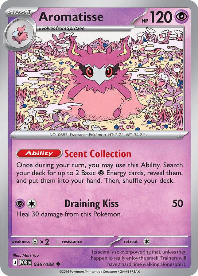 Aromatisse 036/088 Reverse Holo Perfect Order Pokemon Card
