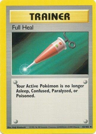 Full Heal 82/102 Uncommon Base Set Unlimited Pokemon Card