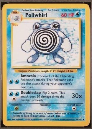 Poliwhirl 38/102 Uncommon Base Set 4th Print 1999–2000 Pokemon Card