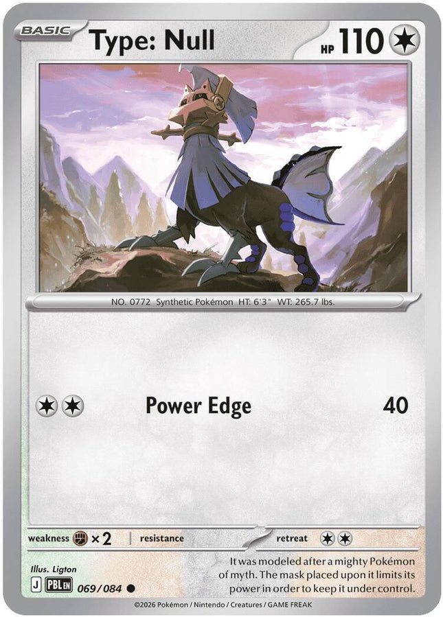 Type: Null 069/084 Reverse Holo Pitch Black Pokemon Card
