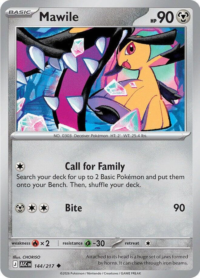 Mawile 144/217 Non-Holo Ascended Heroes Pokemon Card
