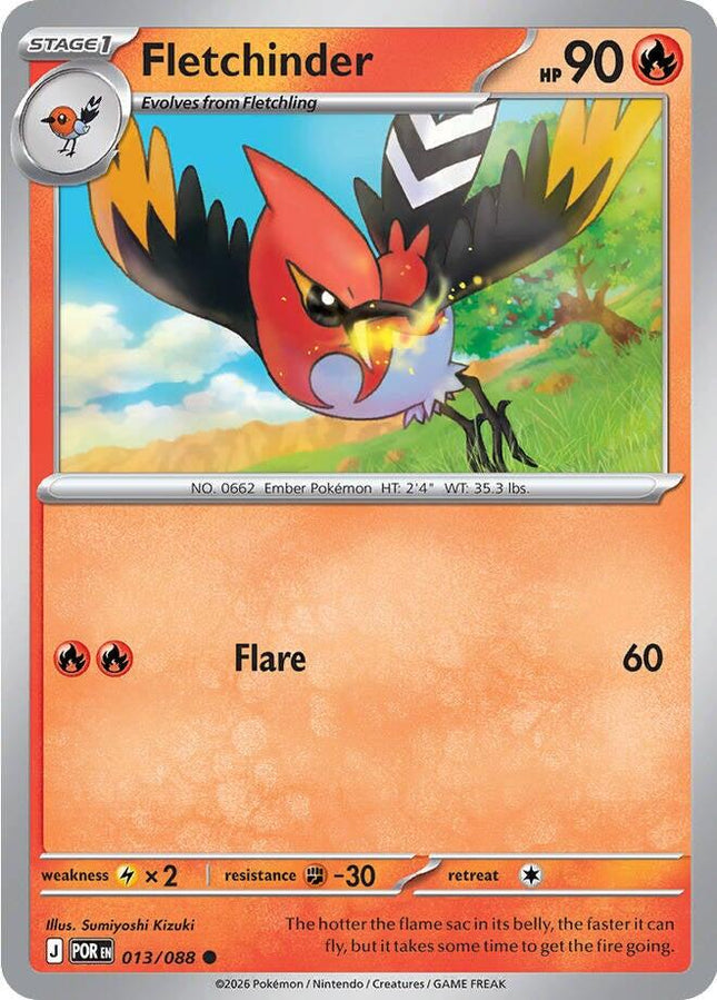 Fletchinder 013/088 Reverse Holo Perfect Order Pokemon Card