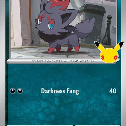 Zorua 095/128 Anniversary Holo 30th Celebration Pokemon Card