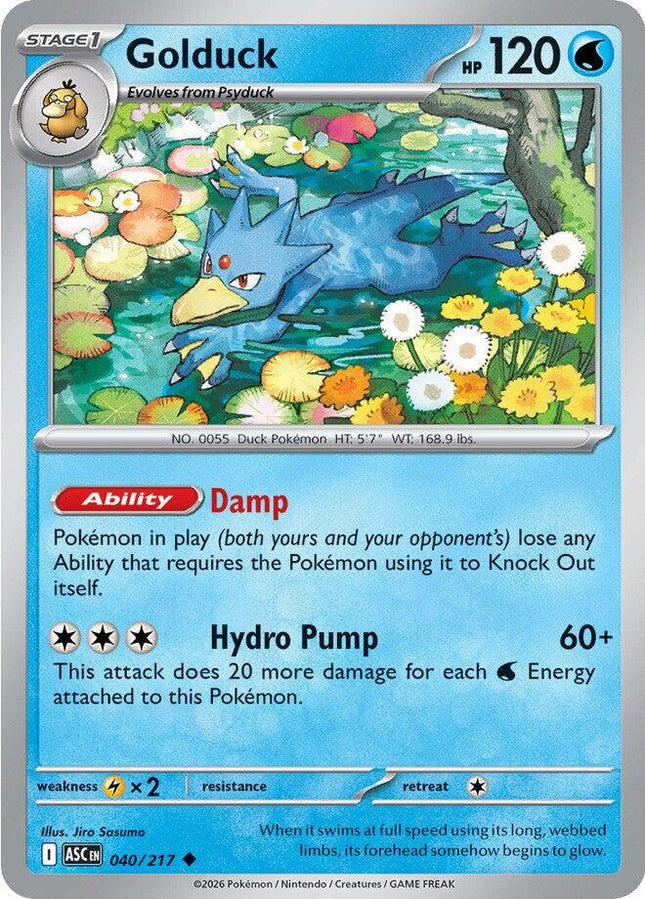 Golduck 040/217 Love Ball Reverse Holo Ascended Heroes Pokemon Card