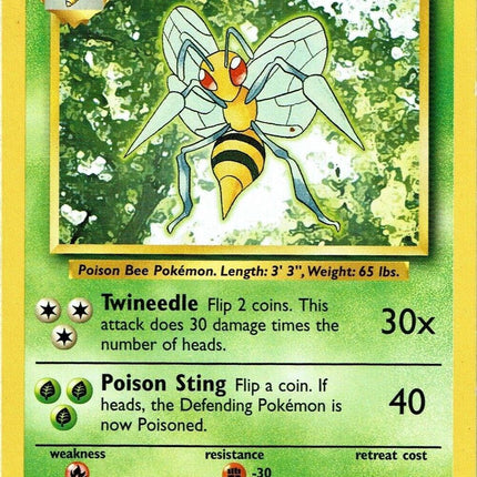 Beedrill 17/102 Rare Base Set Unlimited Pokemon Card