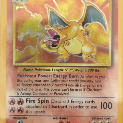 Charizard 4/102 Holo Rare Base Set 4th Print 1999–2000 Pokemon Card