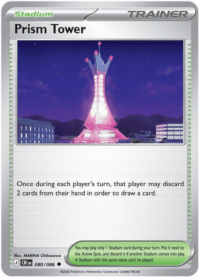 Prism Tower 080/086 Reverse Holo Chaos Rising Pokemon Card
