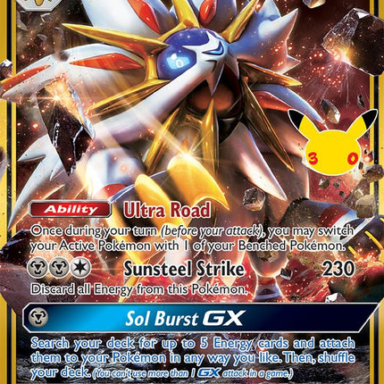 Solgaleo-GX 89/149 30th Anniversary Classic Collection Holo 30th Celebration Pokemon Card