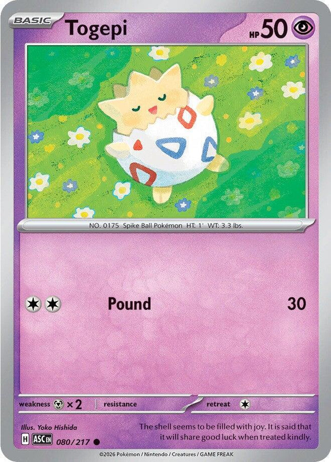 Togepi 080/217 Love Ball Reverse Holo Ascended Heroes Pokemon Card