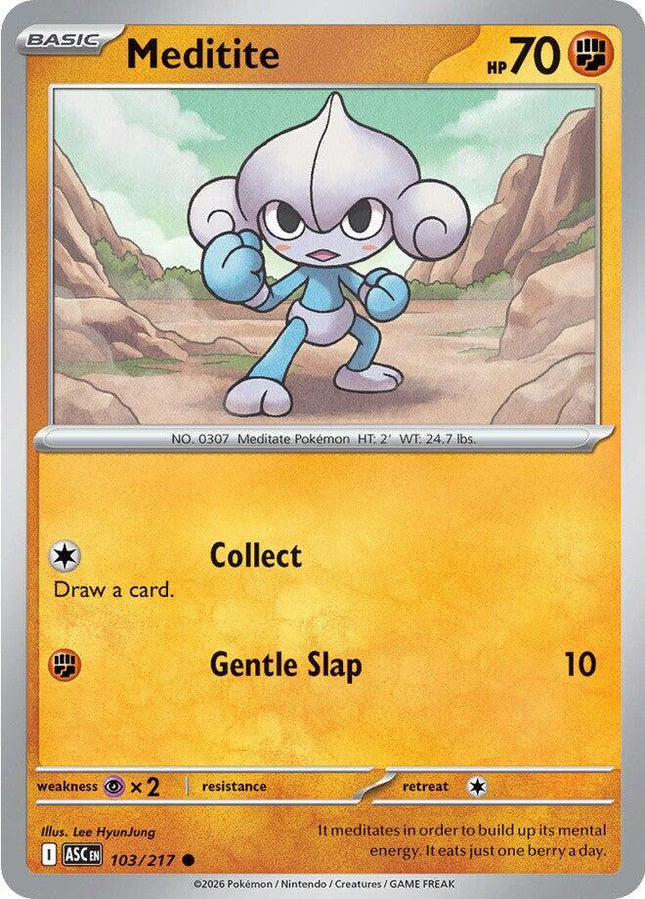 Meditite 103/217 Energy Pattern Reverse Holo Ascended Heroes Pokemon Card